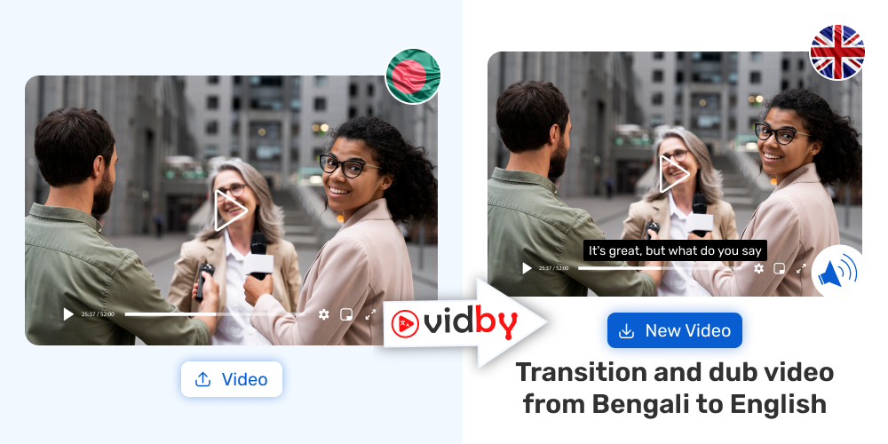 Translation of your video from Bengali into English in the Vidby service
