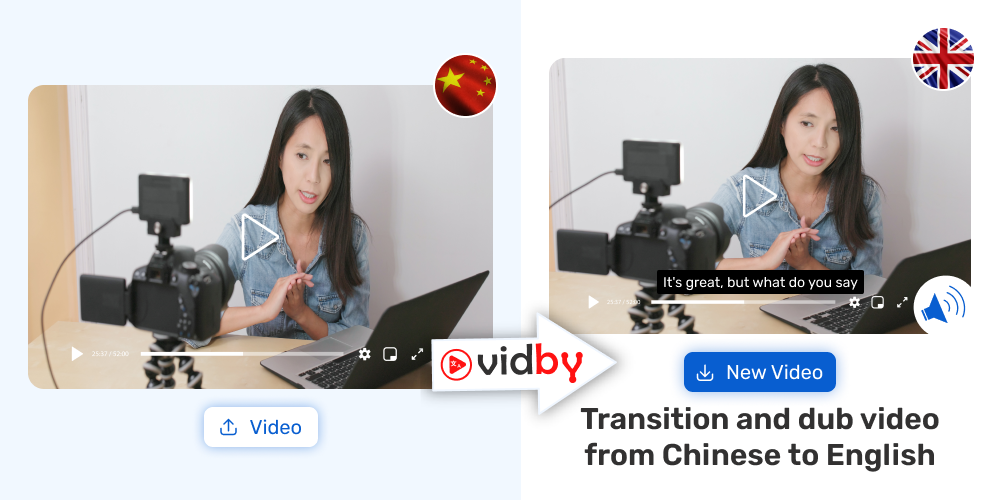 Translation of your video from Chinese into English in the Vidby service