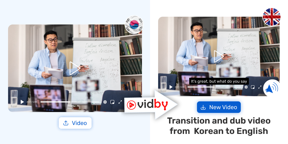 Translation of your video from Korean into English in the Vidby service