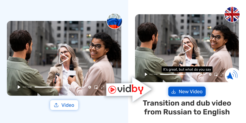 Translation of your video from Russian into English in the Vidby service
