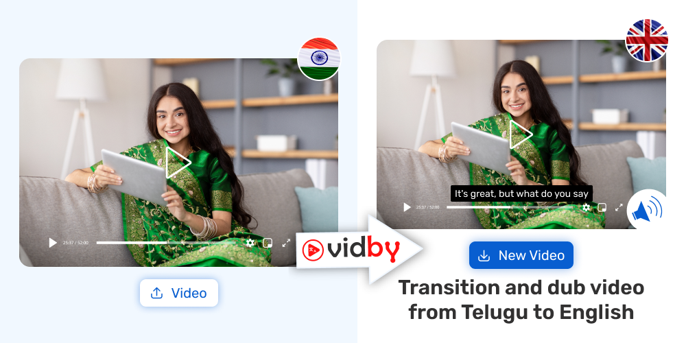 Translation of your video from Telugu into English in the Vidby service