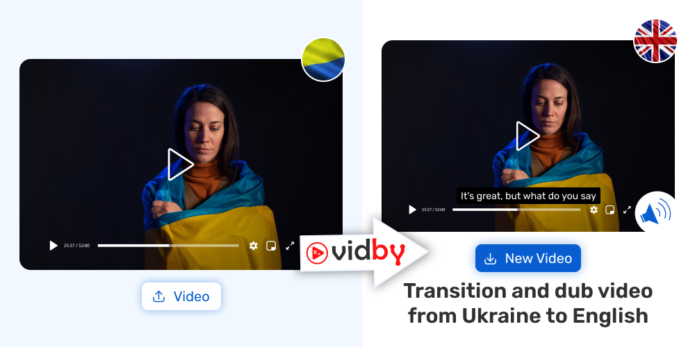 Translation of your video from Ukrainian into English in the Vidby service